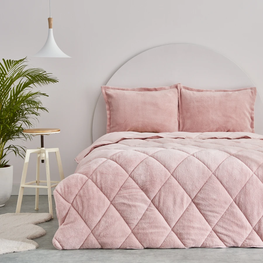 Sarah Anderson Cornelia Sherpa Tek Kişilik Comfort Set Pudra