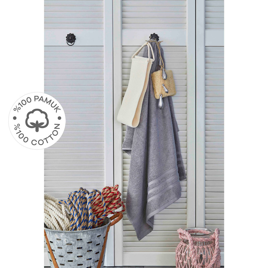 Nautica Home Crew %100 Pamuk Banyo Havlusu 70x140 cm Gri