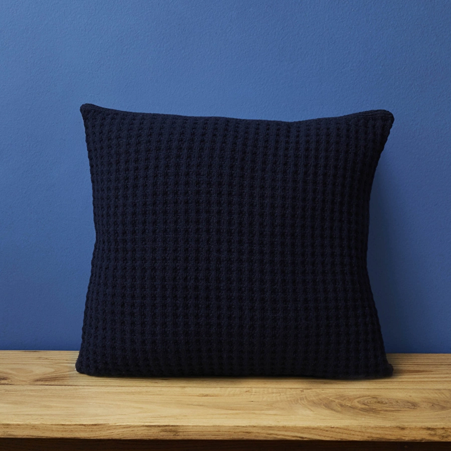 Nautica Home Waffle Lacivert Triko İç Dolgulu Kırlent 45x45 Cm
