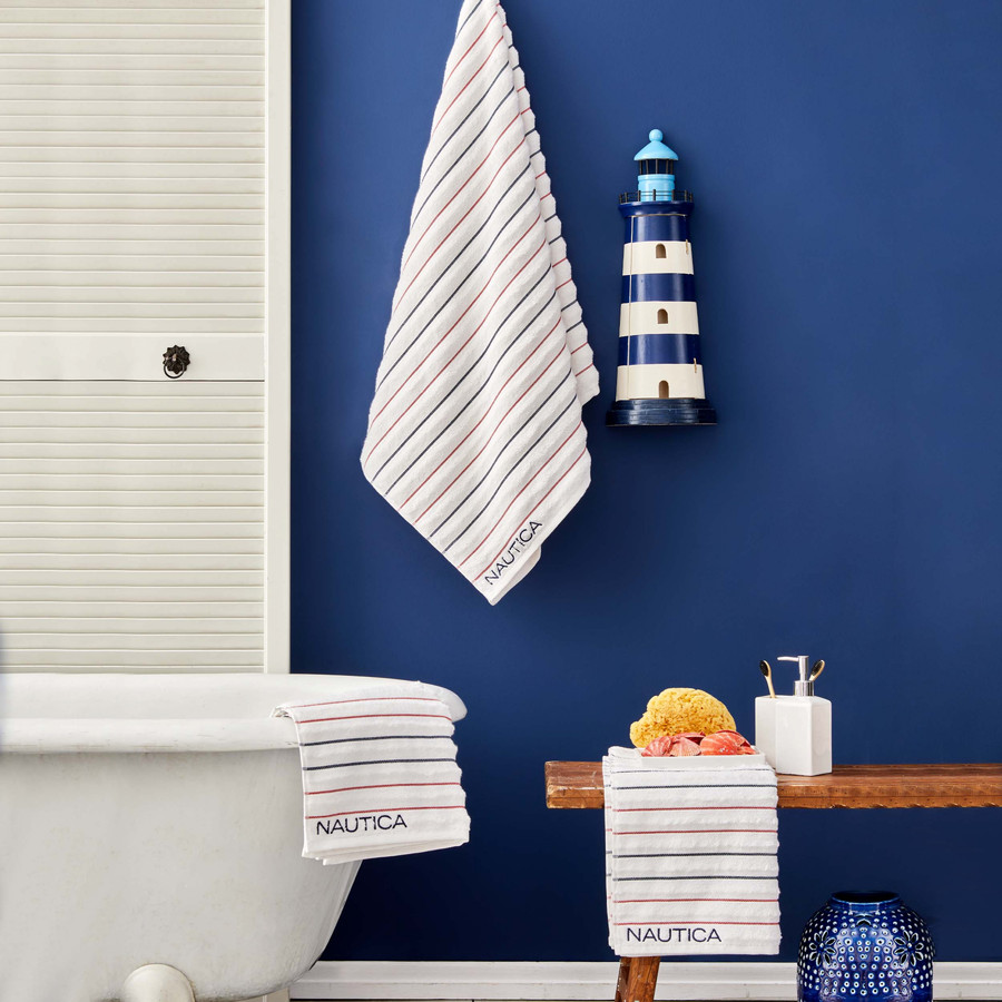 Nautica Home Kai %100 Pamuk 3'lü El / Baş Havlu Seti Off White