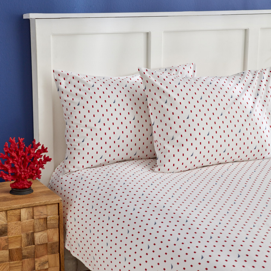 Nautica Home Sailboard Tek Kişilik Çarşaf Seti Red