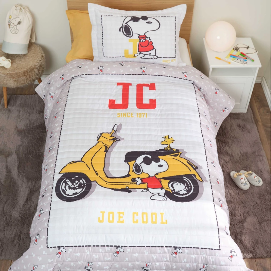 Peanuts by Karaca Home Joe Cool Bej Tek Kişilik Yatak Örtüsü