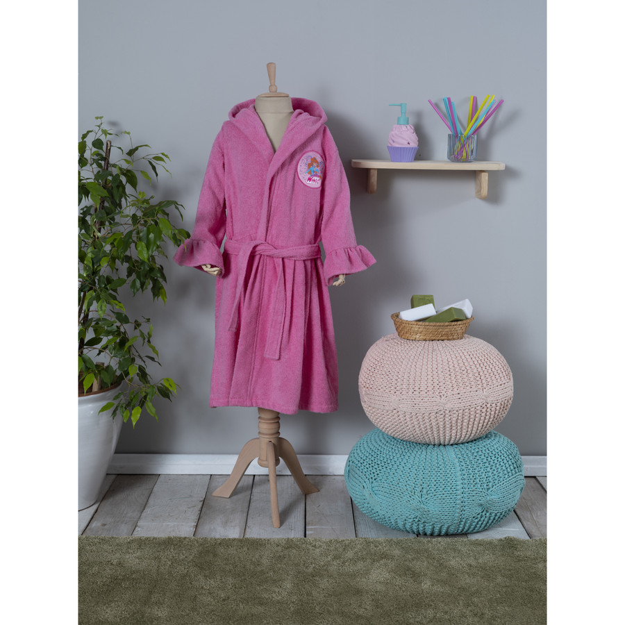 Winx by Karaca Home Bloom Pembe %100 Pamuk 6-8 Yaş Bornoz