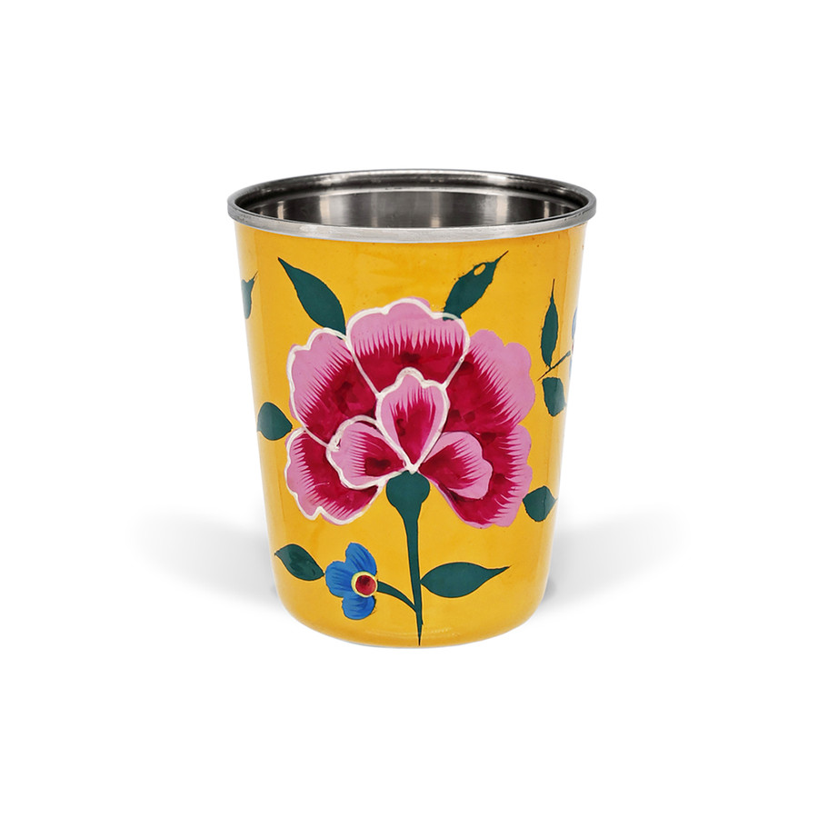 3rd Culture Çiçekli Sarı Küçük Bardak 180 ml