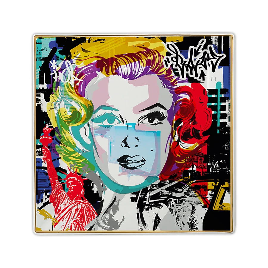 Baci Milano Street Art Tabak 15 cm x 15 cm Marilyn 