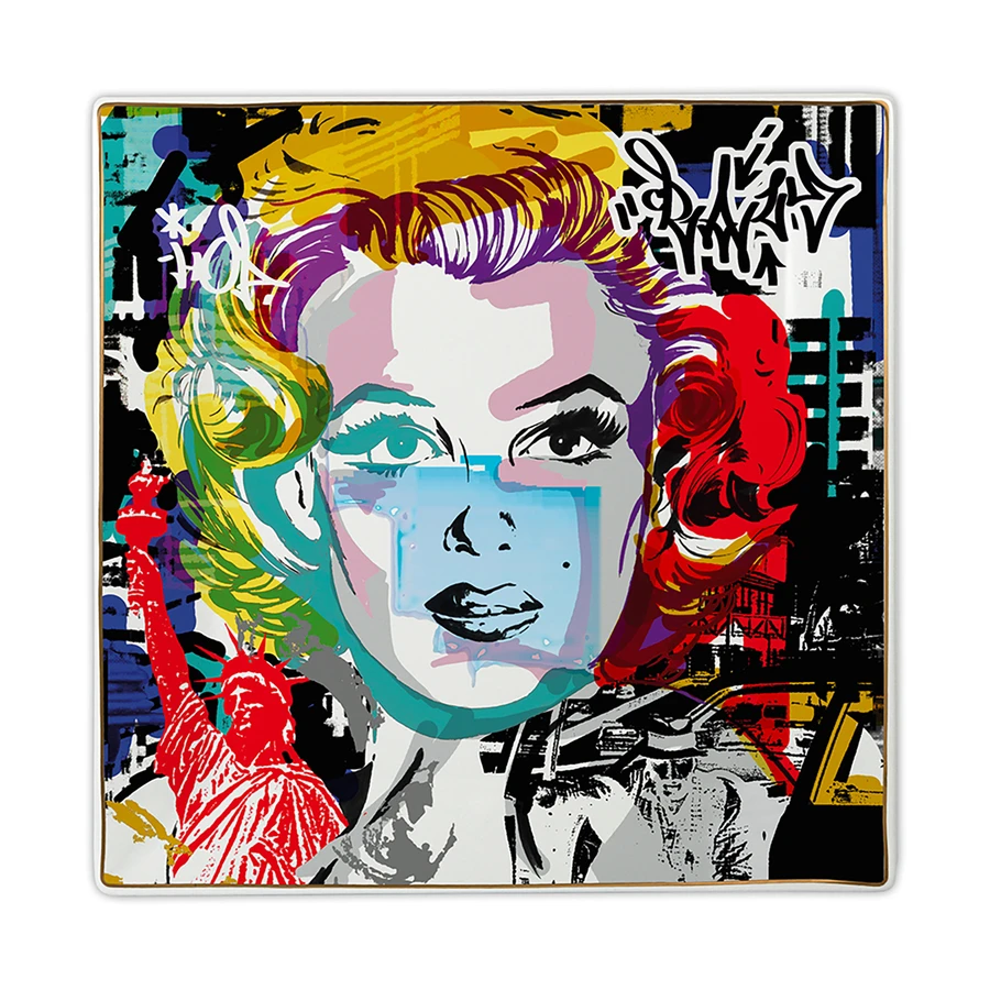 Baci Milano Street Art Servis Tabağı 27 cm x 27 cm Marilyn 