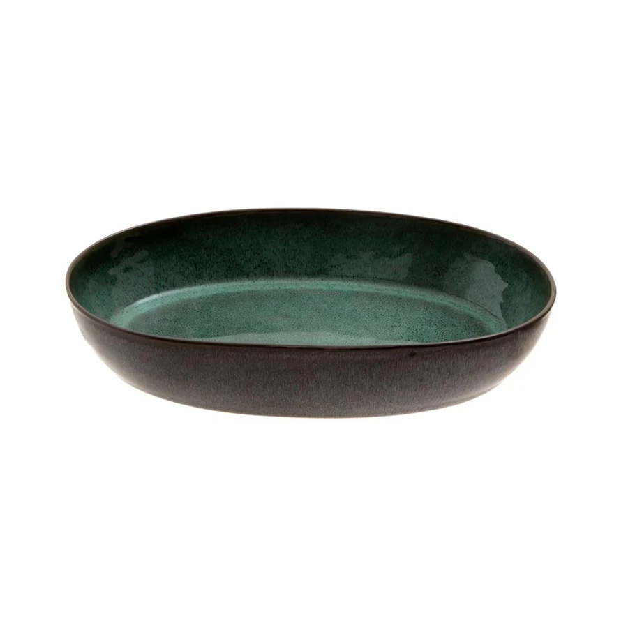 Jumbo Twin Green Kayık Tabak 29 cm