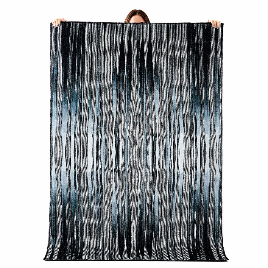 Kaşmir Halı Dekoratif Art Trend Black Line 80x150 cm