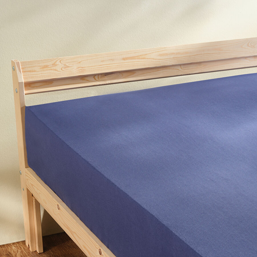 Karaca Container Leona Düz Lastikli Çift Kişilik Çarşaf 200x220 cm Lacivert