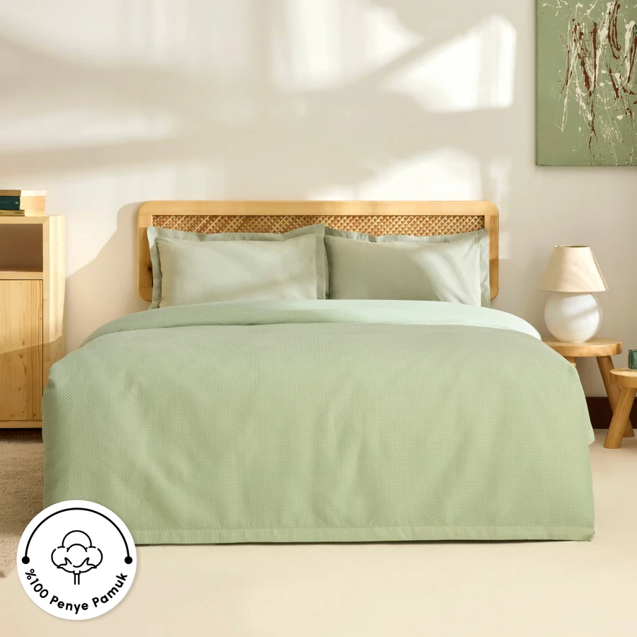 Kaşmir Home Nora %100 Pamuk Çift Kişilik Pike Çağla