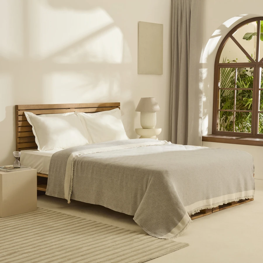 Kaşmir Home Frida Çift Kişilik Pike Gri
