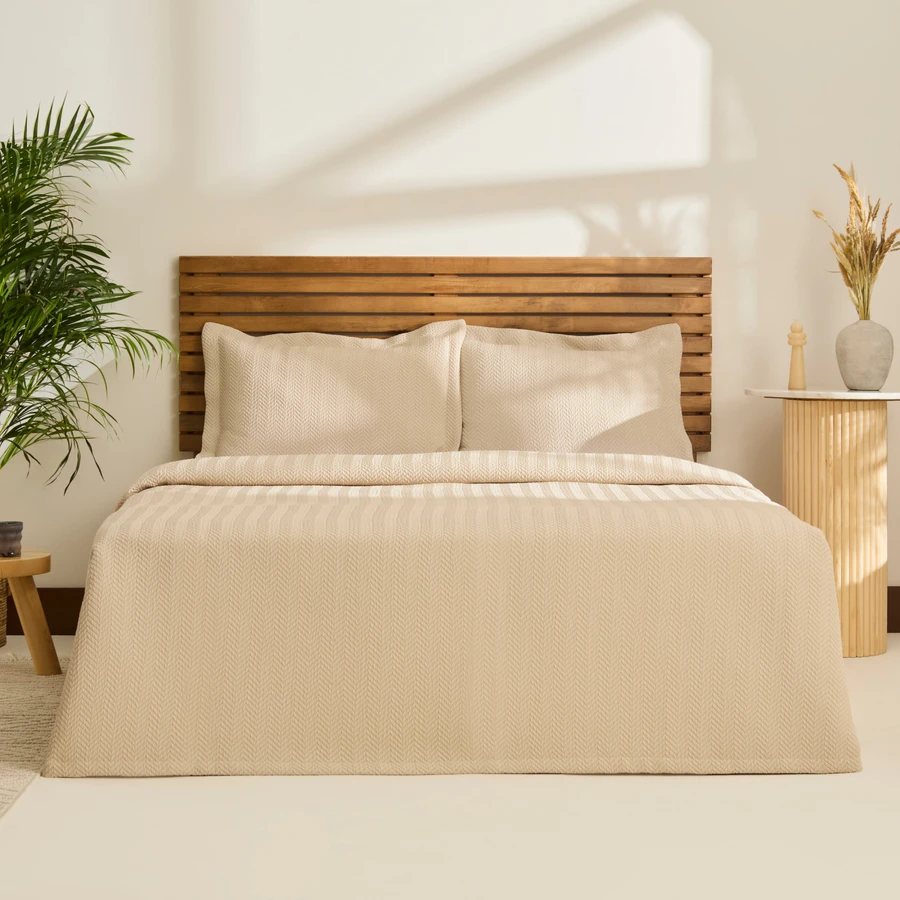 Kaşmir Home Infınity Çift Kişilik Yatak Örtüsü Takımı Bej