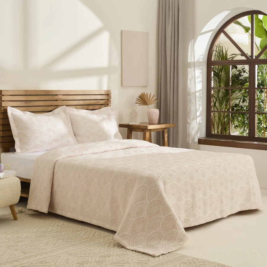 Kaşmir Home Aurora Çift Kişilik Yatak Örtüsü Takımı Rose