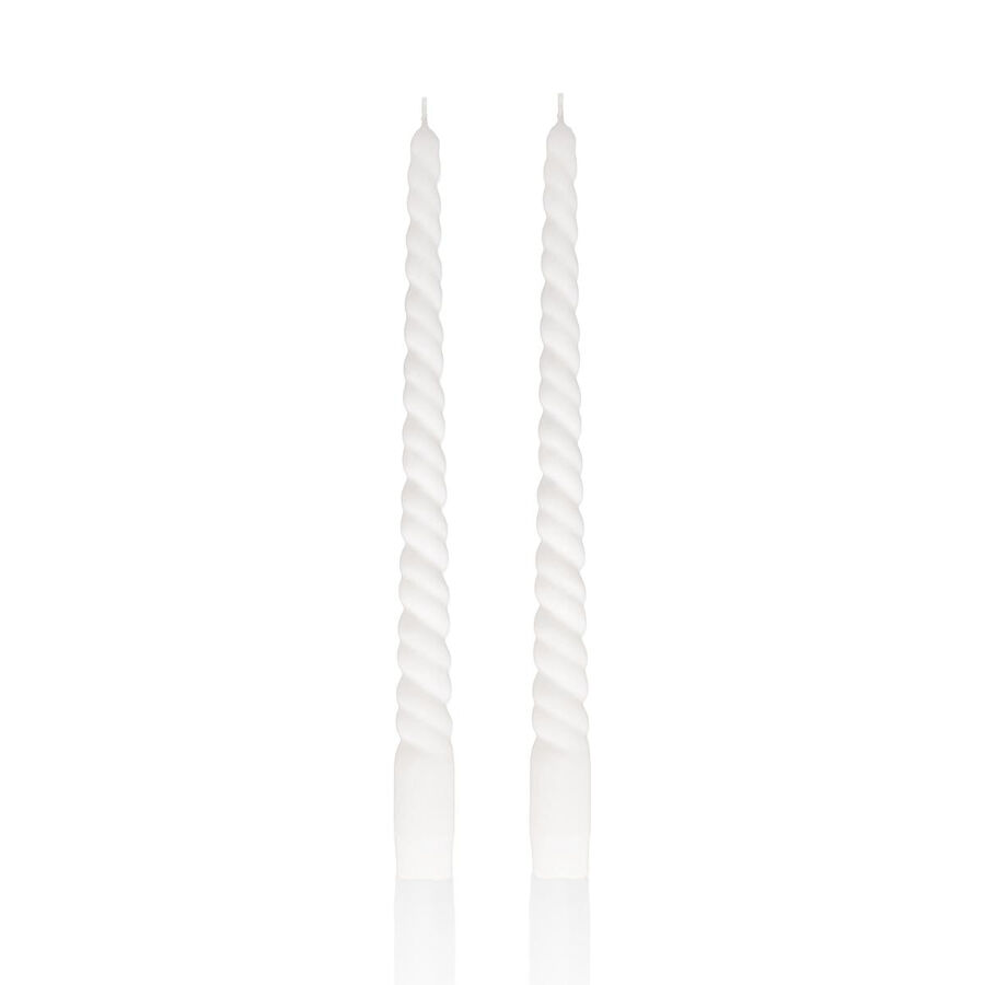 The Mia Burgu Şamdan Mumu 2li Set Krem 29 Cm