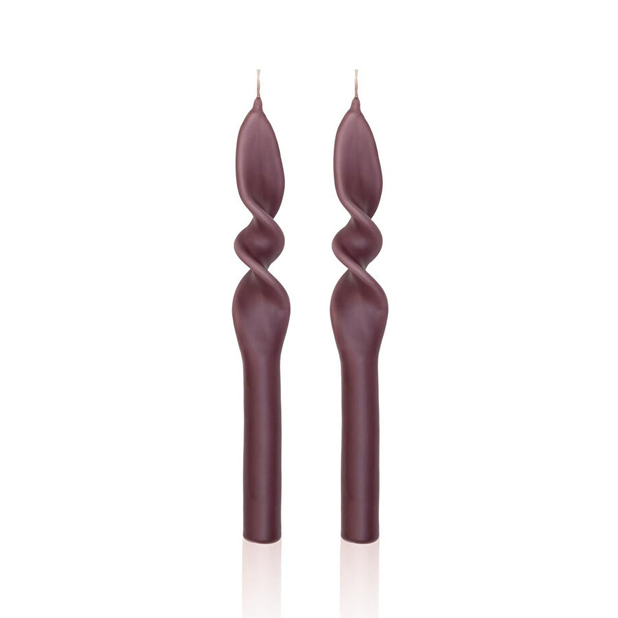 The Mia Burgu Şamdan Mumu 2li Set Vizon 25 Cm