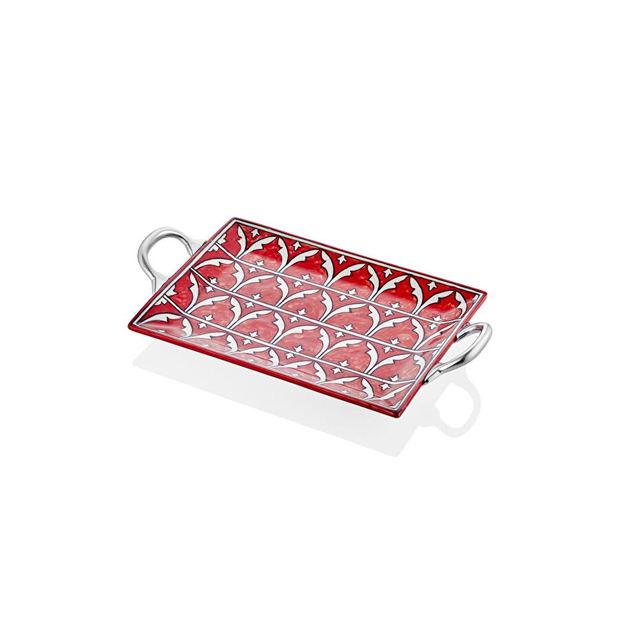 The Mia Corallo Servis Tepsisi Kırmızı 47x27 Cm