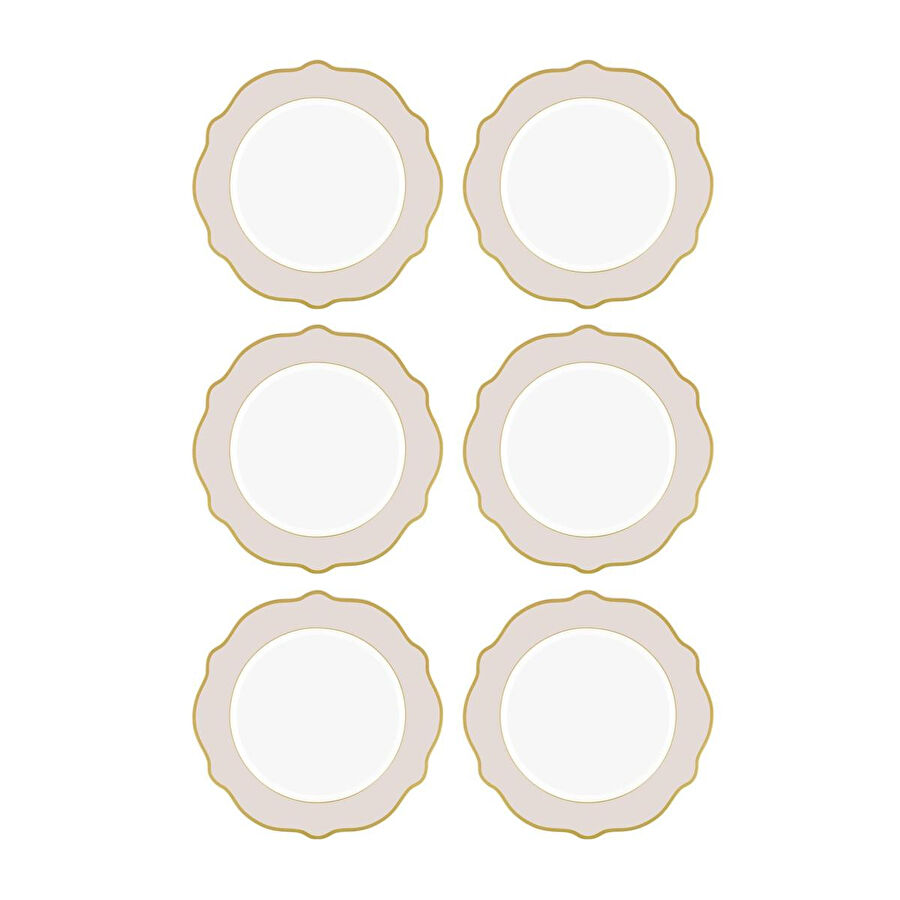 The Mia Jaswely Servis Tabağı 6 Parça Kum Beji 27 Cm