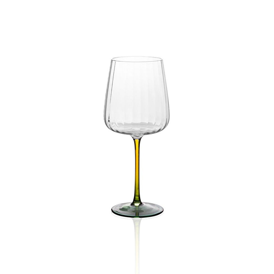 The Mia Şarap Kadehi Sarı Yeşil 600 Ml