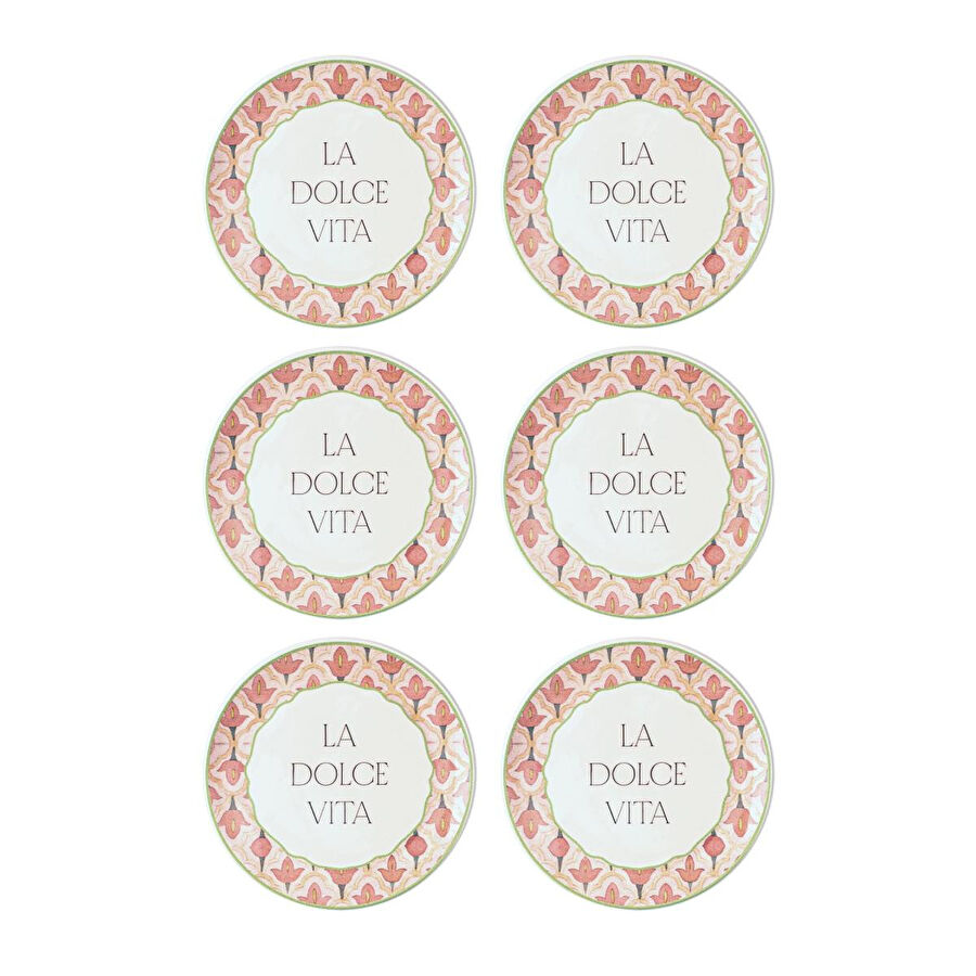 The Mia Dolce Vita Pasta Tabağı 6lı Set 19 Cm Dvt0001