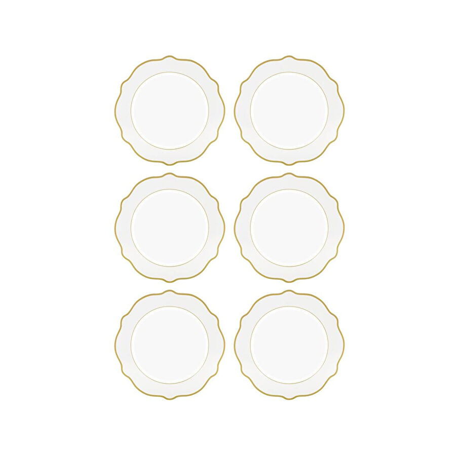 The Mia Jaswely Pasta Tabağı 6 Parça Beyaz 21 Cm
