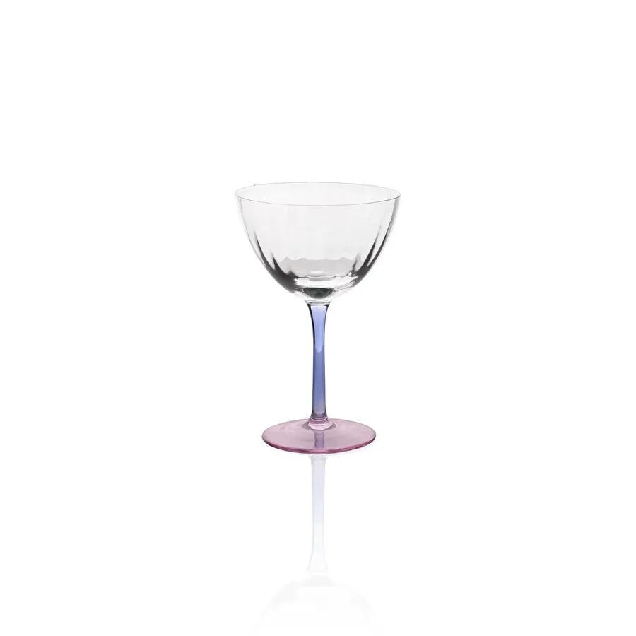 The Mia Ayaklı Cam Dondurma Kasesi Mavi Pembe 240 Ml