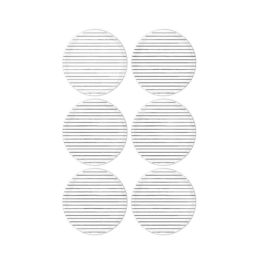 The Mia Daily Tunes Pasta Tabağı Çizgili 6 Lı Set - 19 Cm