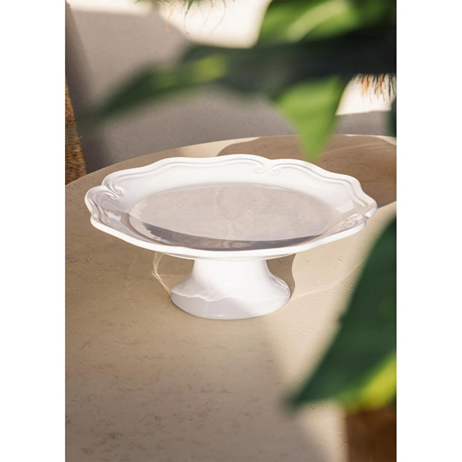 The Mia Grande Pasta Kek Standı Beyaz 33x12 Cm Grd0017