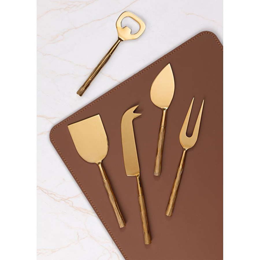 The Mia Goldy Peynir Servis Takımı 5 Parça