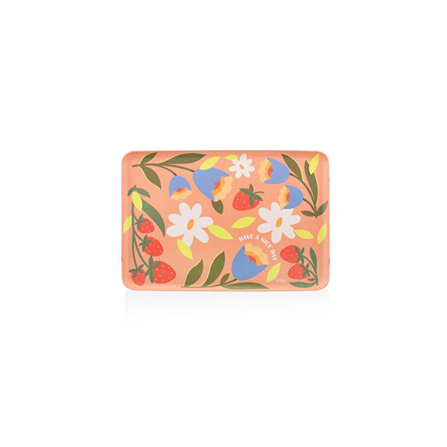 The Mia Spring Kaydırmaz Tepsi Pembe 29x20 Cm