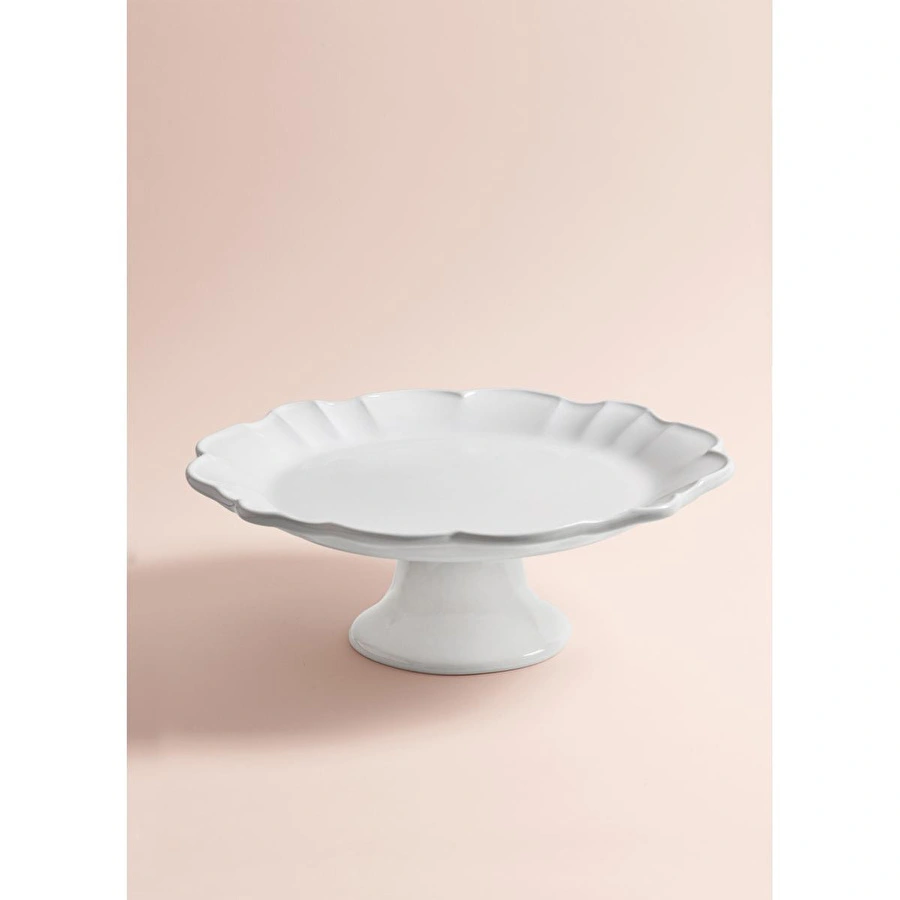 The Mia Grande Pasta Kek Standı Beyaz 32x12 Cm Grd0011