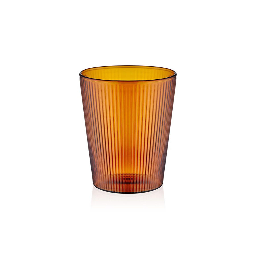 The Mia Striped Borosilikat Cam Bardak Amber 400 Ml