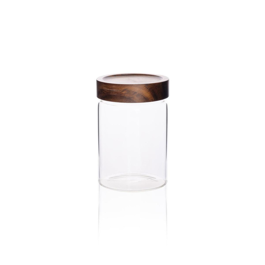The Mia Akasya Yuvarlak Cam Kavanoz 850 Ml