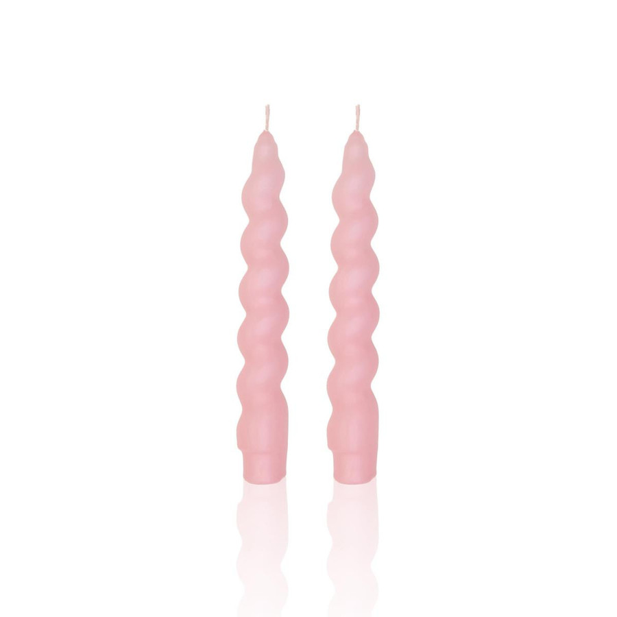 The Mia Burgu Şamdan Mumu 2li Set Blush 17 Cm