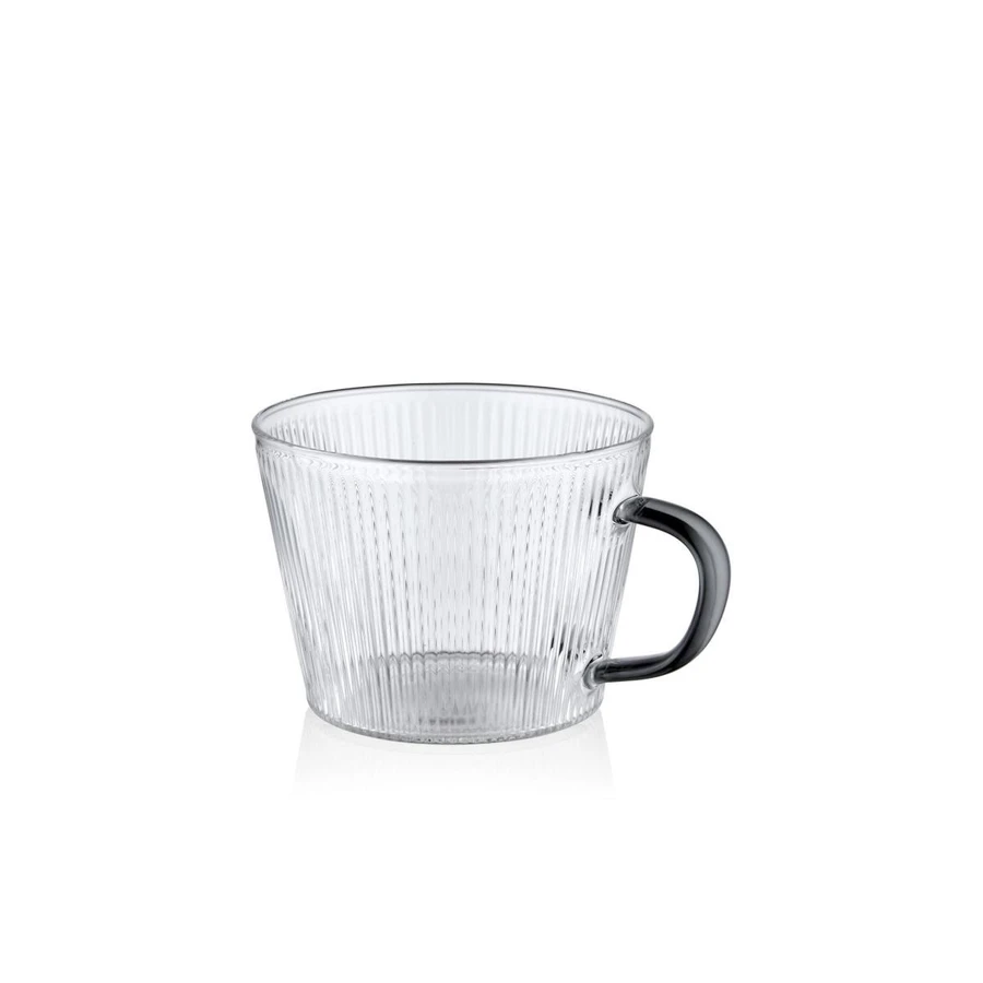 The Mia Striped Borosilikat Cam Kahve Kupası 310 Ml