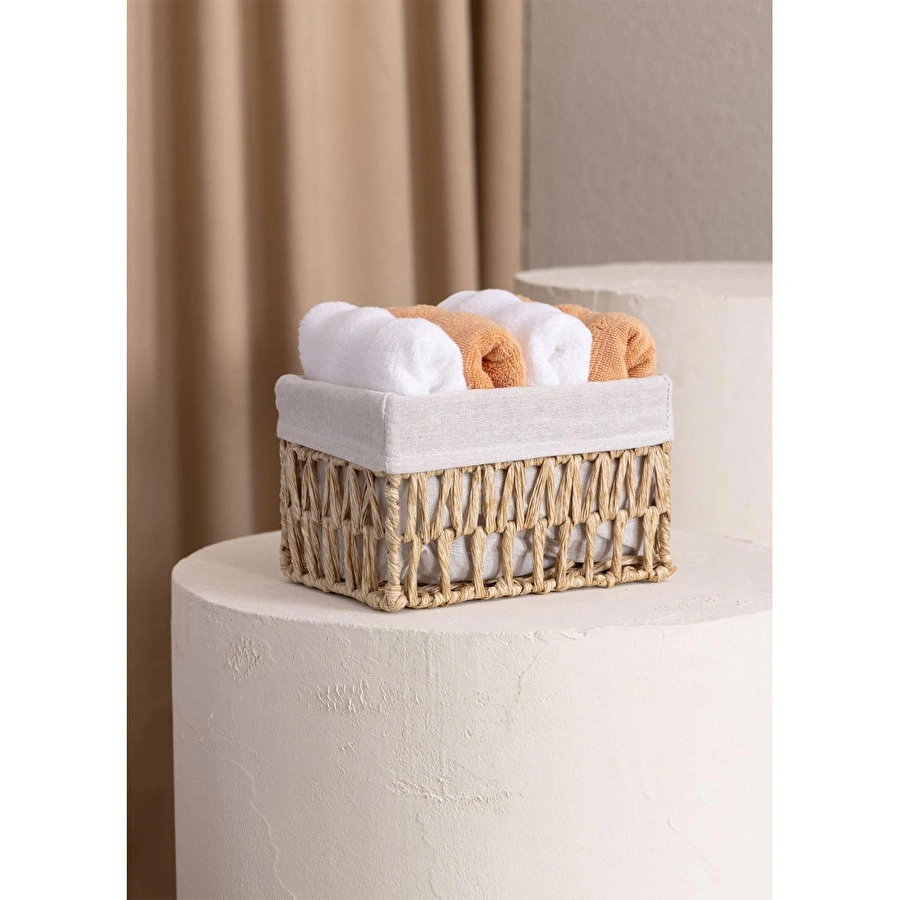 The Mia Cesta Hasır Organizer Sepet Naturel 22x14x13 Cm