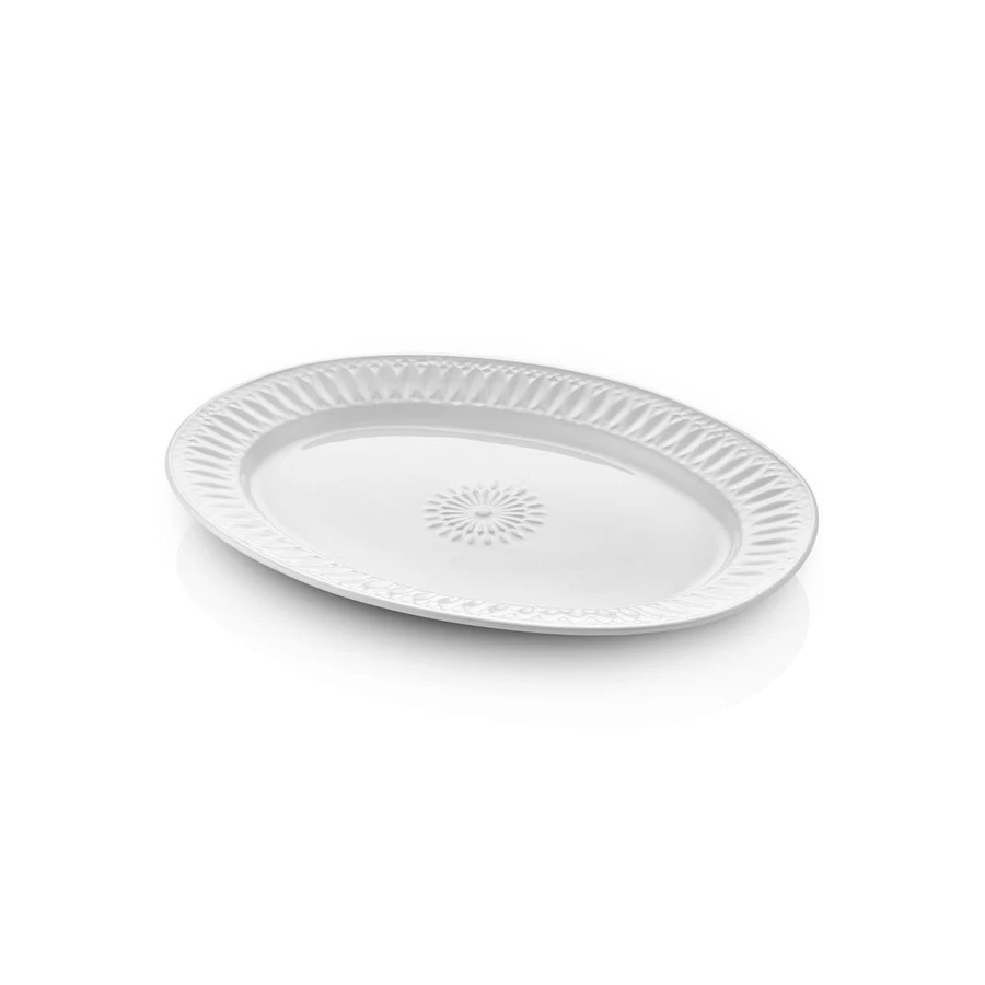 The Mia Grande Servis Tabağı Beyaz 50x37 Cm