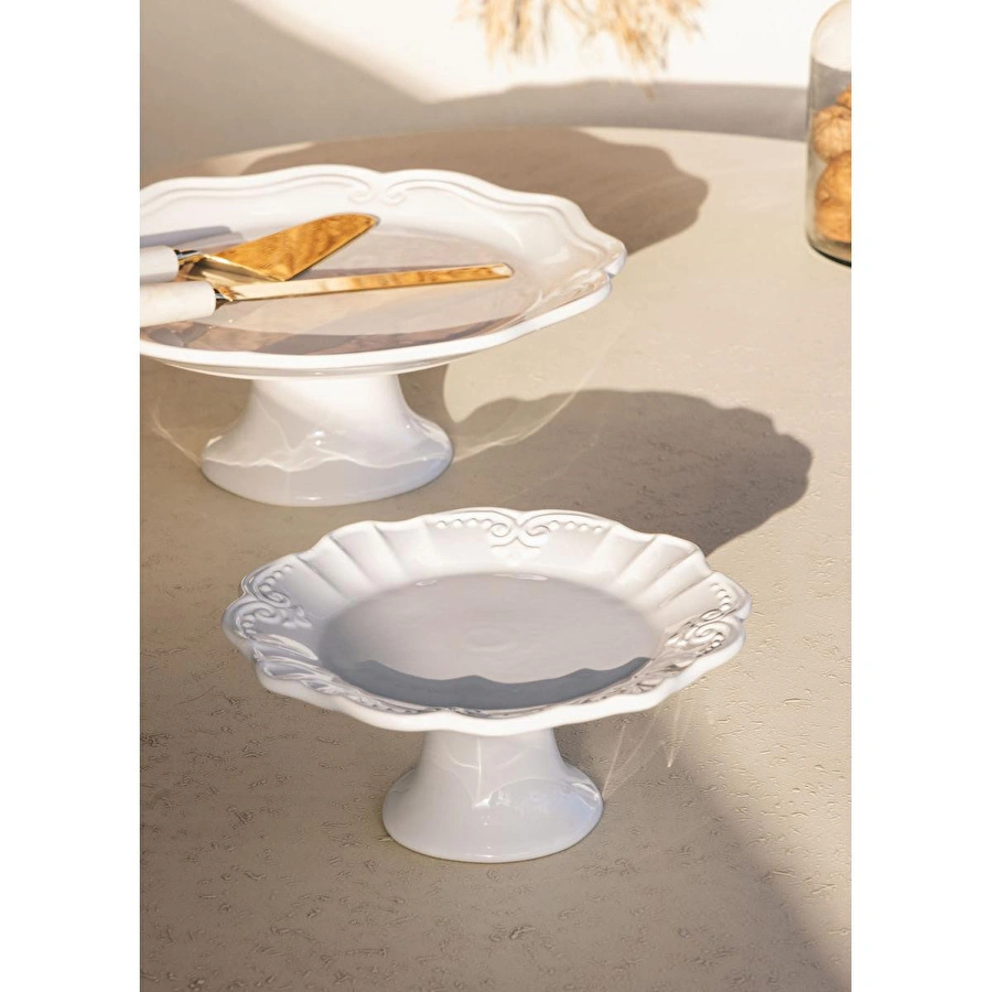 The Mia Grande Pasta Kek Standı Beyaz 22x10 Cm Grd0019