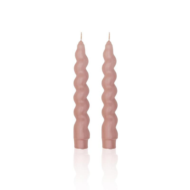 The Mia Burgu Şamdan Mumu 2li Set Rose 17 Cm