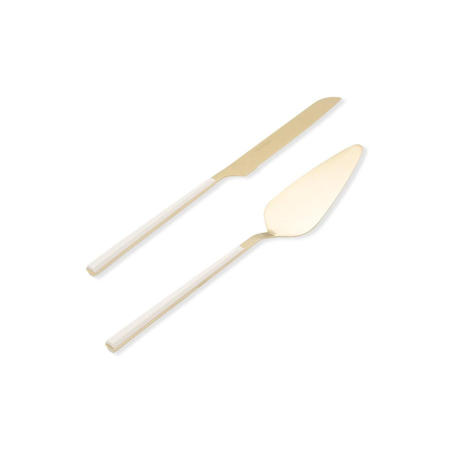 The Mia Bianco Pasta Servis Takımı Gold 2 Parça Ckb0250