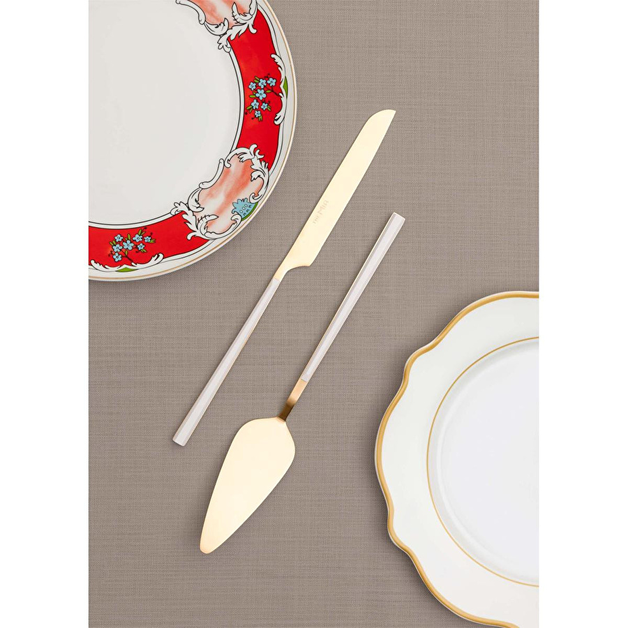 The Mia Bianco Pasta Servis Takımı Gold 2 Parça Ckb0250