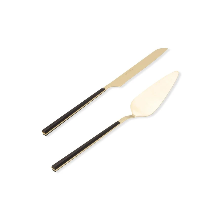 The Mia Bianco Pasta Servis Takımı Gold 2 Parça Ckb0252