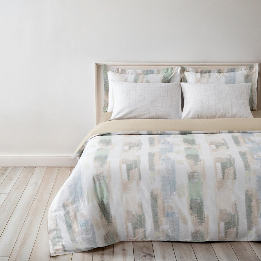 Green Black Lumia Çift Kişilik Nevresim Takımı %100 Pamuk 210 Tc 83 Tel Saten Digital Baskılı Yeşil 200x220 Cm