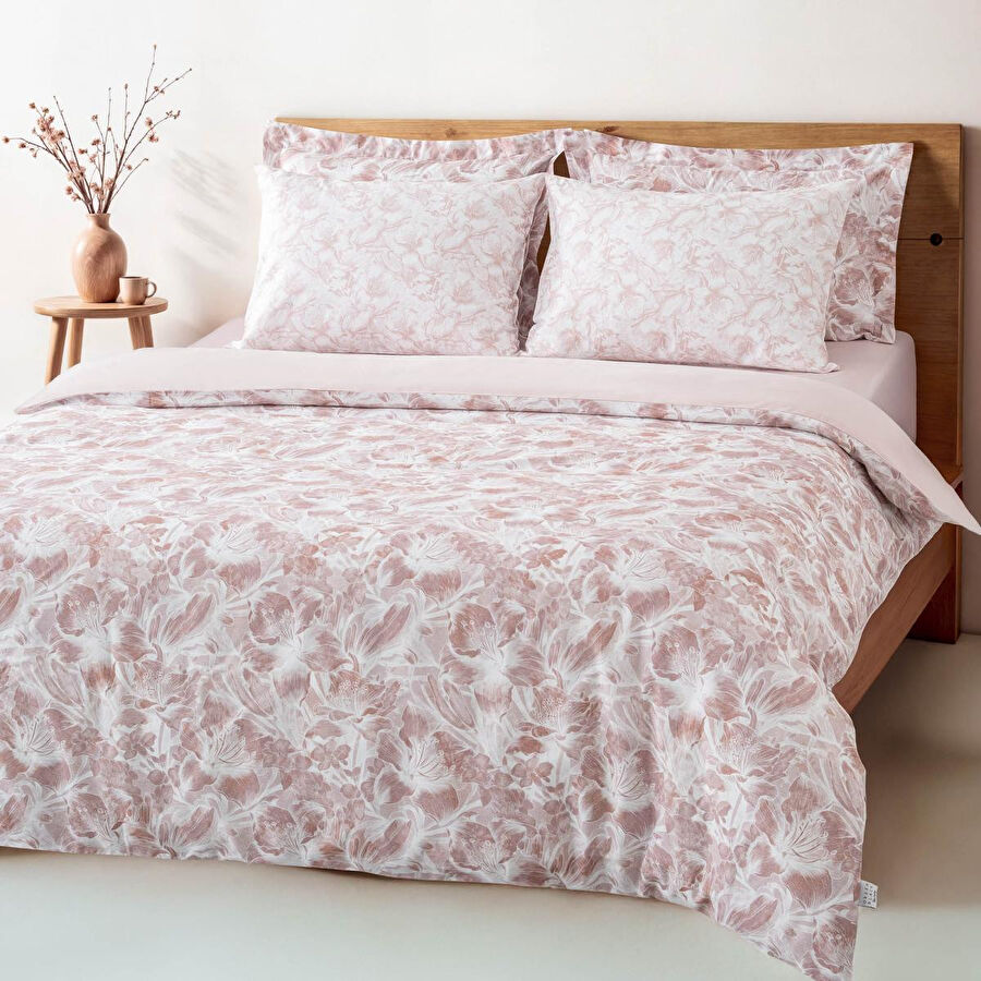 Green Black Fiorina Çift Kişilik Nevresim Takımı %100 Pamuk 210 Tc 83 Tel Saten Digital Baskılı Pudra