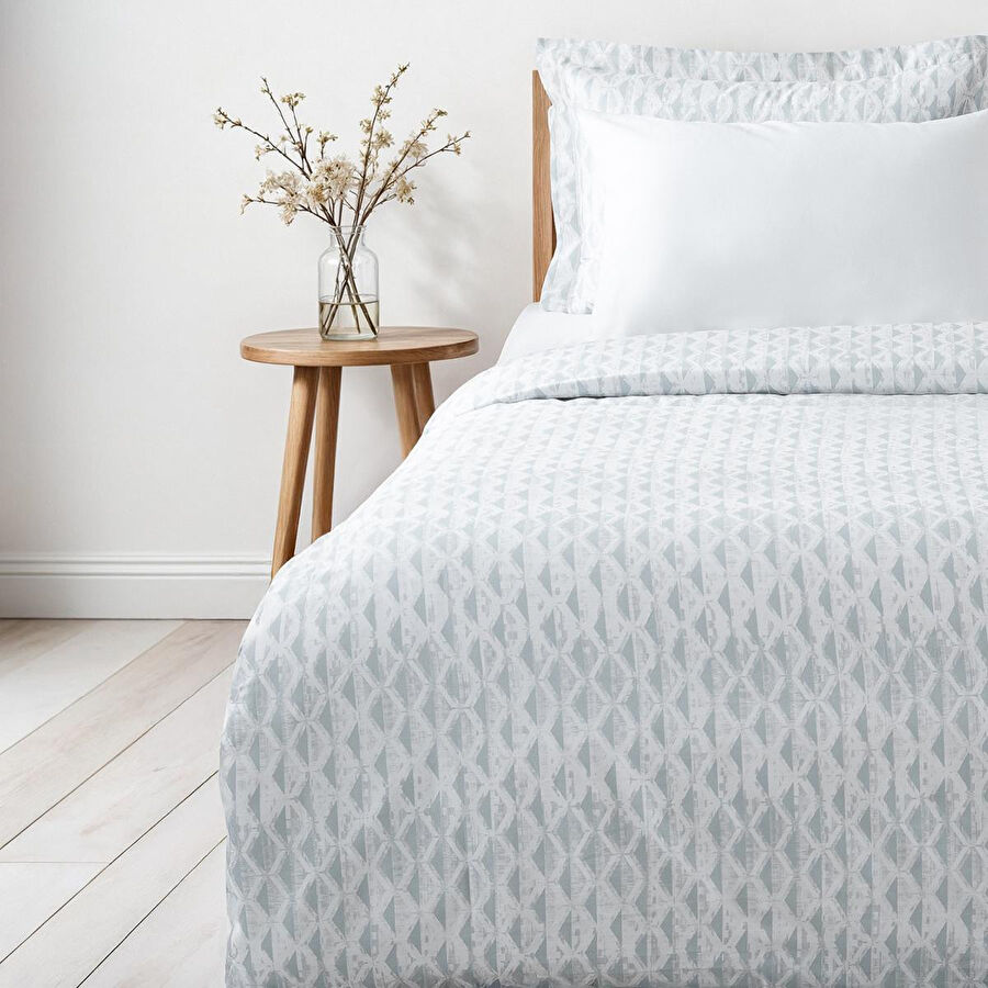 Green Black Tria Tek Kişilik Nevresim Takımı %100 Pamuk 210 Tc 83 Tel Saten Digital Baskılı Mint 160x220 Cm