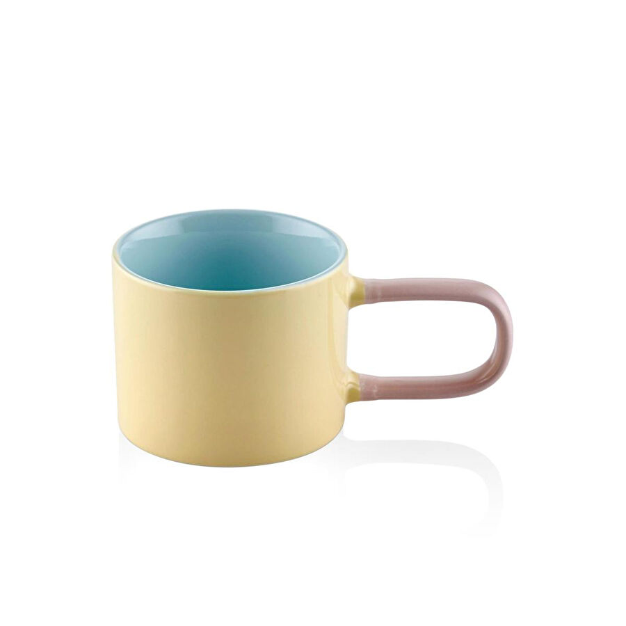 The Mia Rainbow Porselen Kupa Sarı 270 Ml