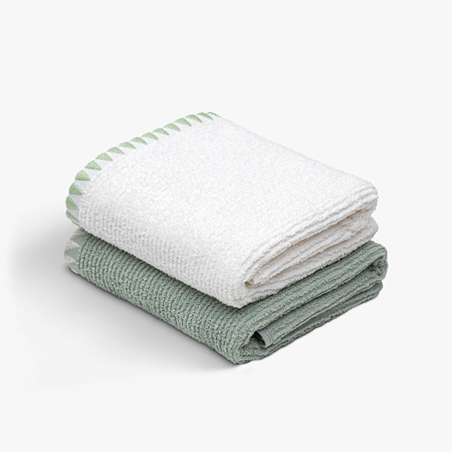 Green Black Vera 2'li Mutfak Havlusu Krem-mint