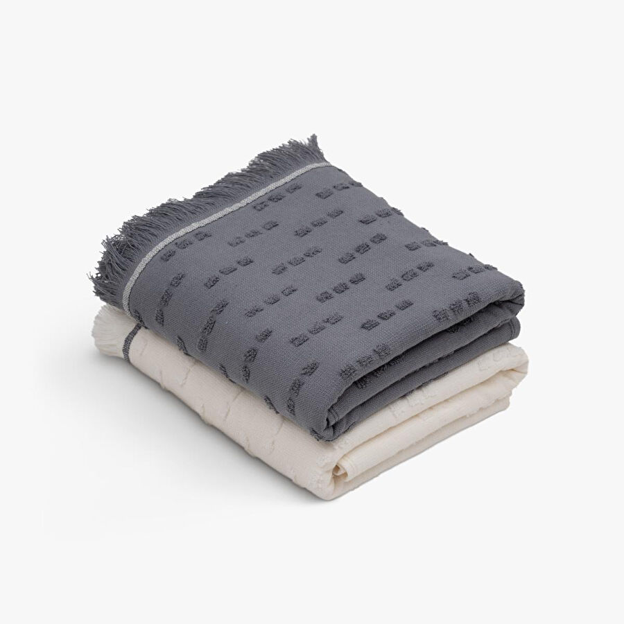 Green Black Pera 2'li Mutfak Havlusu Krem-lacivert