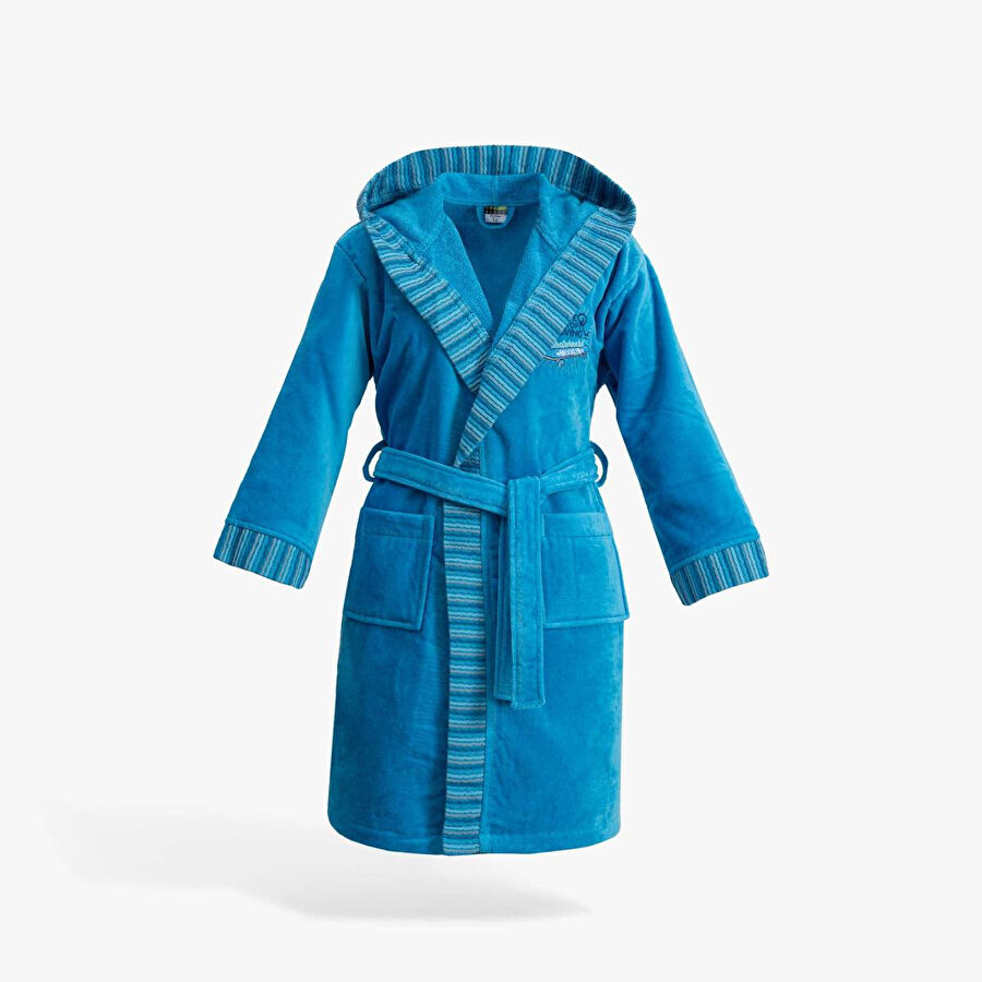 Green Black Power Erkek Çocuk Bornoz Mavi