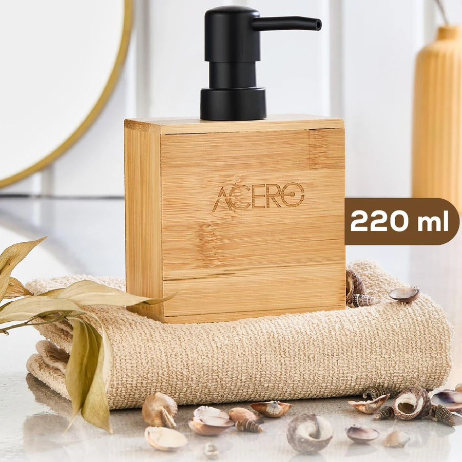 Vienev Bambu Dikdörtgen Sıvı Sabunluk Siyah Pompalı 220 Ml - 32155
