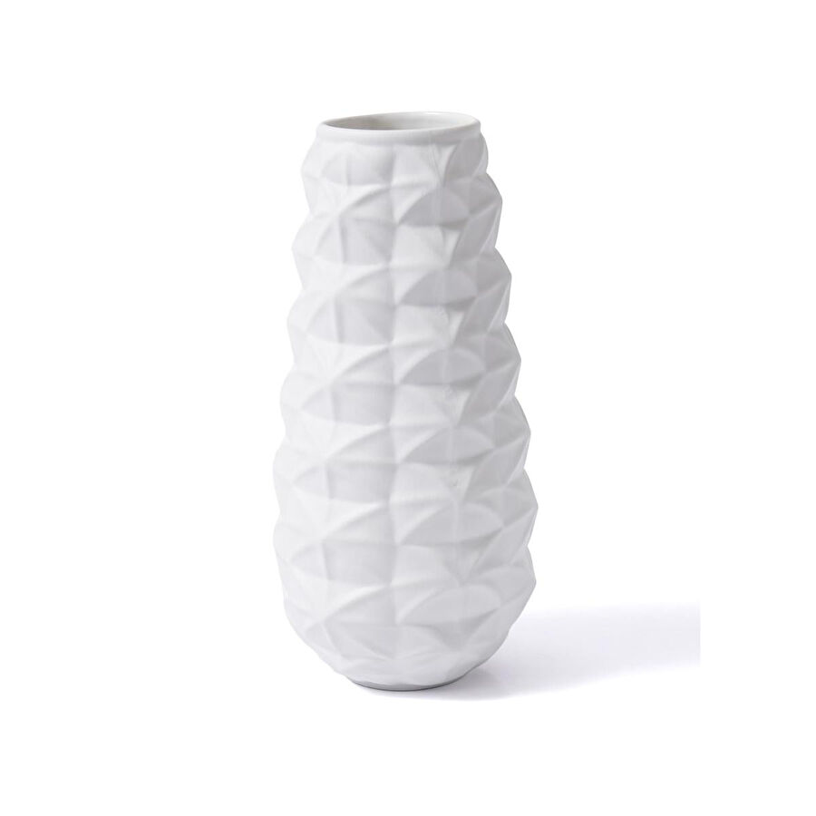The Mia Licia Seramik Vazo Beyaz 17x17x37 Cm
